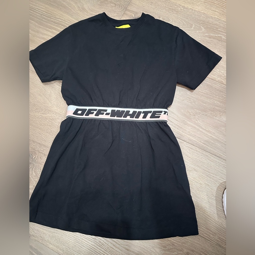 OFF-WHITE black logo dress